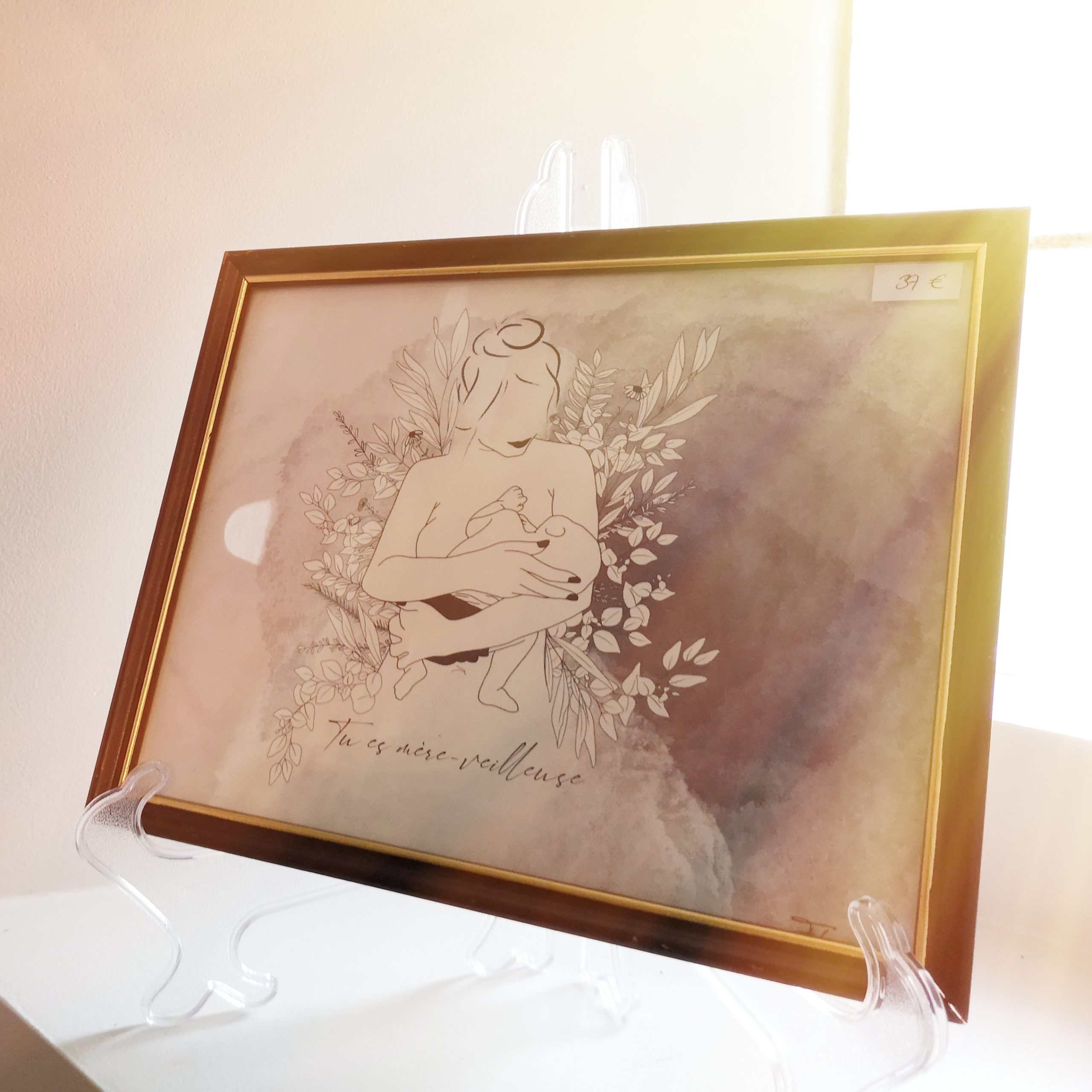 Illustration réalisée par Fleure Bleue Illustration Mère Veilleuse